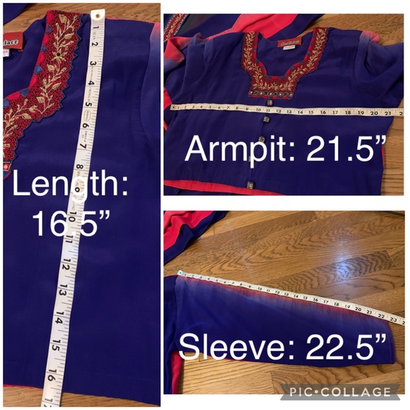 100% silk Ombré 5 pc outfit one size - Picture 10 of 14